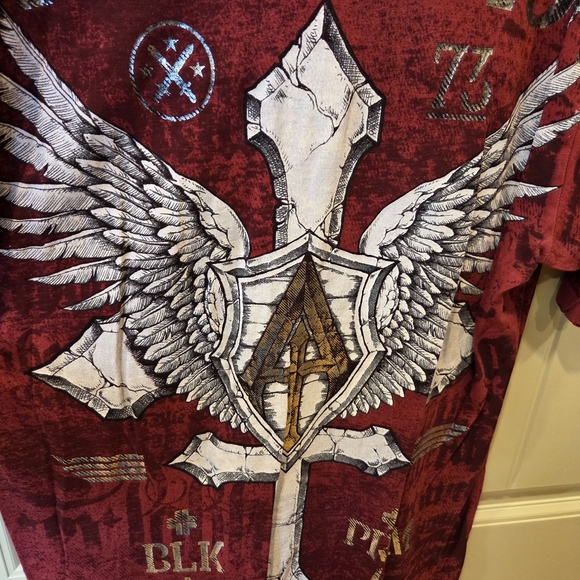 Affliction Other - Affliction Cross Wing Grunge Cyber Y2K Style T-Shirt Distressed Red Men's Large